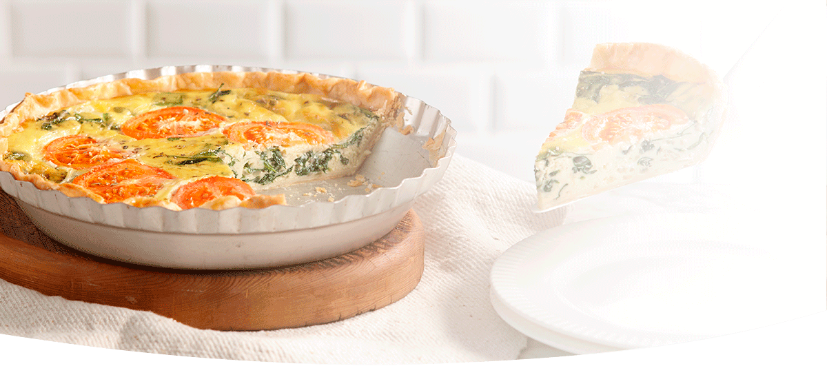 Quiche aux épinards et à la tomate à base d'Ensure® Régulier