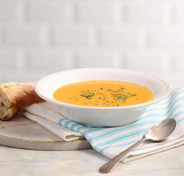 Healthy carrot ginger soup recipe made with Vanilla Ensure® Regular
