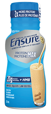 Ensure® Protéine Max à saveur de vanille. 