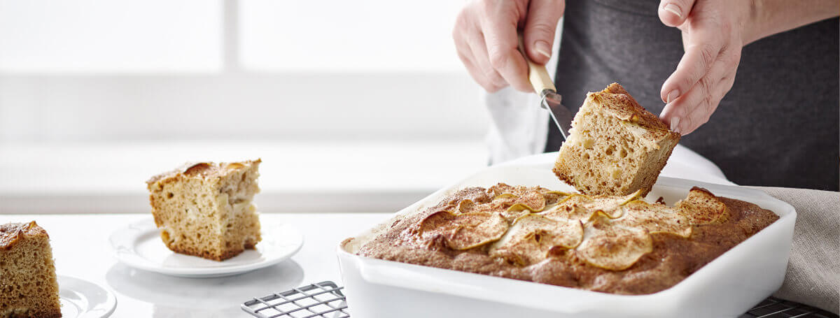 Healthy apple harvest cake recipe with Butter Pecan Ensure® Regular